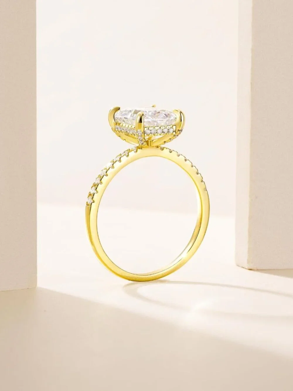 Stunning 4CT Radiant Cut CZ Engagement Ring & Wedding Band, Sizes 3-13